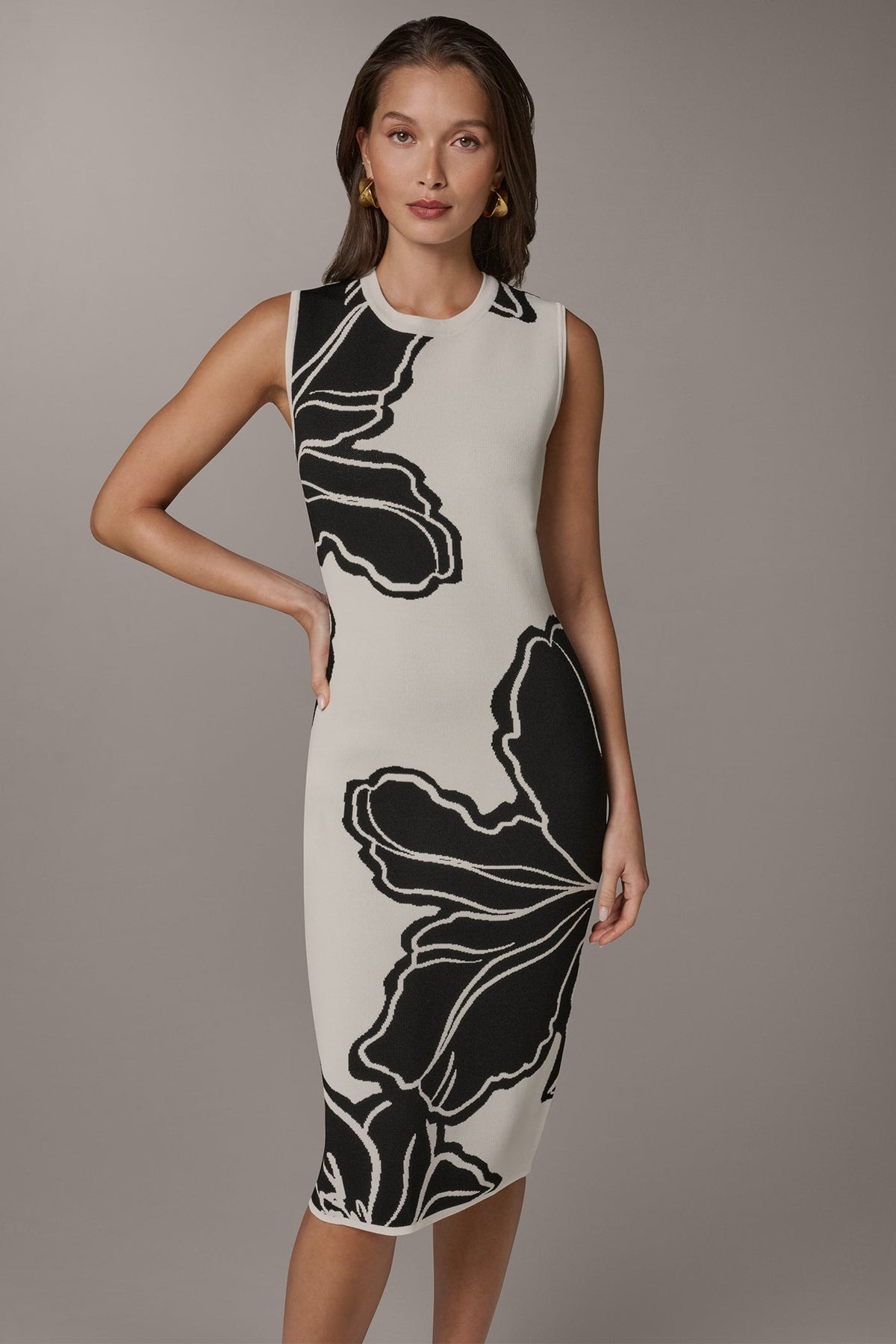 SLEEVELESS MIDI SWEATER DRESS