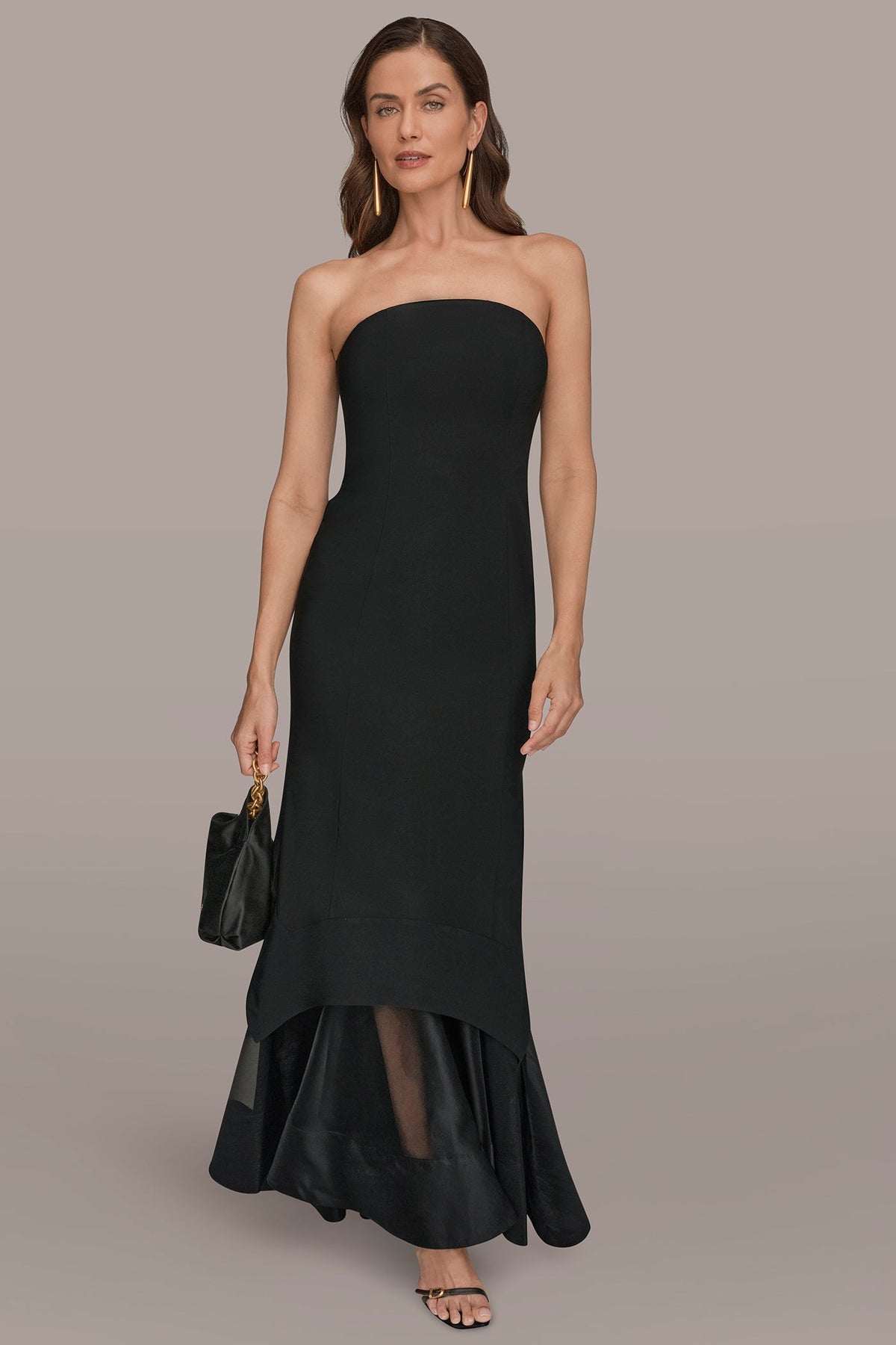 STRAPLESS ORGANZA SKIRT GOWN