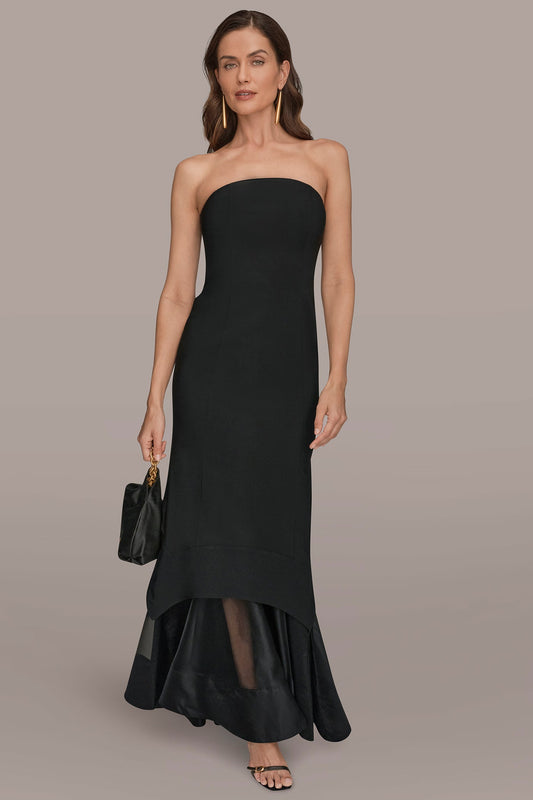 STRAPLESS ORGANZA SKIRT GOWN