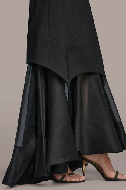 STRAPLESS ORGANZA SKIRT GOWN
