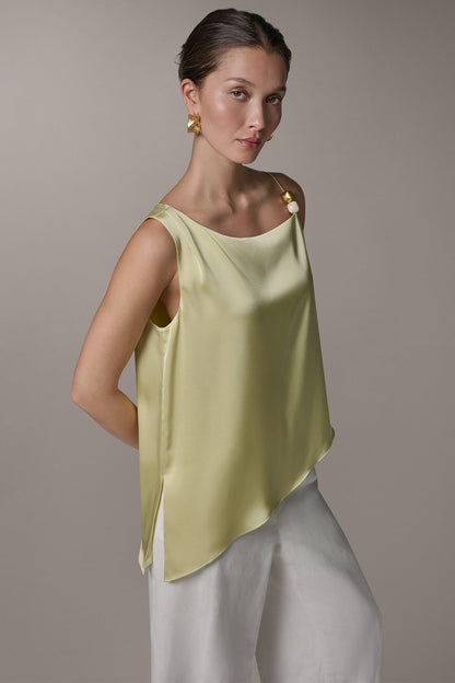SLEEVELESS ASYMMETRIC BEAD TANK