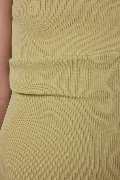 SLEEVELESS ASYMMETRIC BOATNECK SWEATER