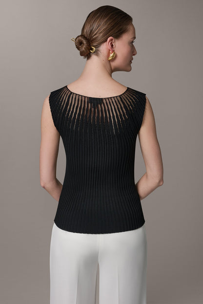RIBBED SLEEVLESS SWEATER