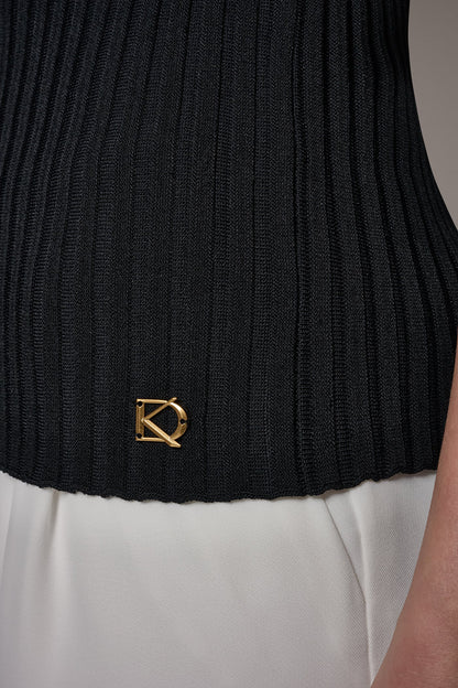 RIBBED SLEEVLESS SWEATER