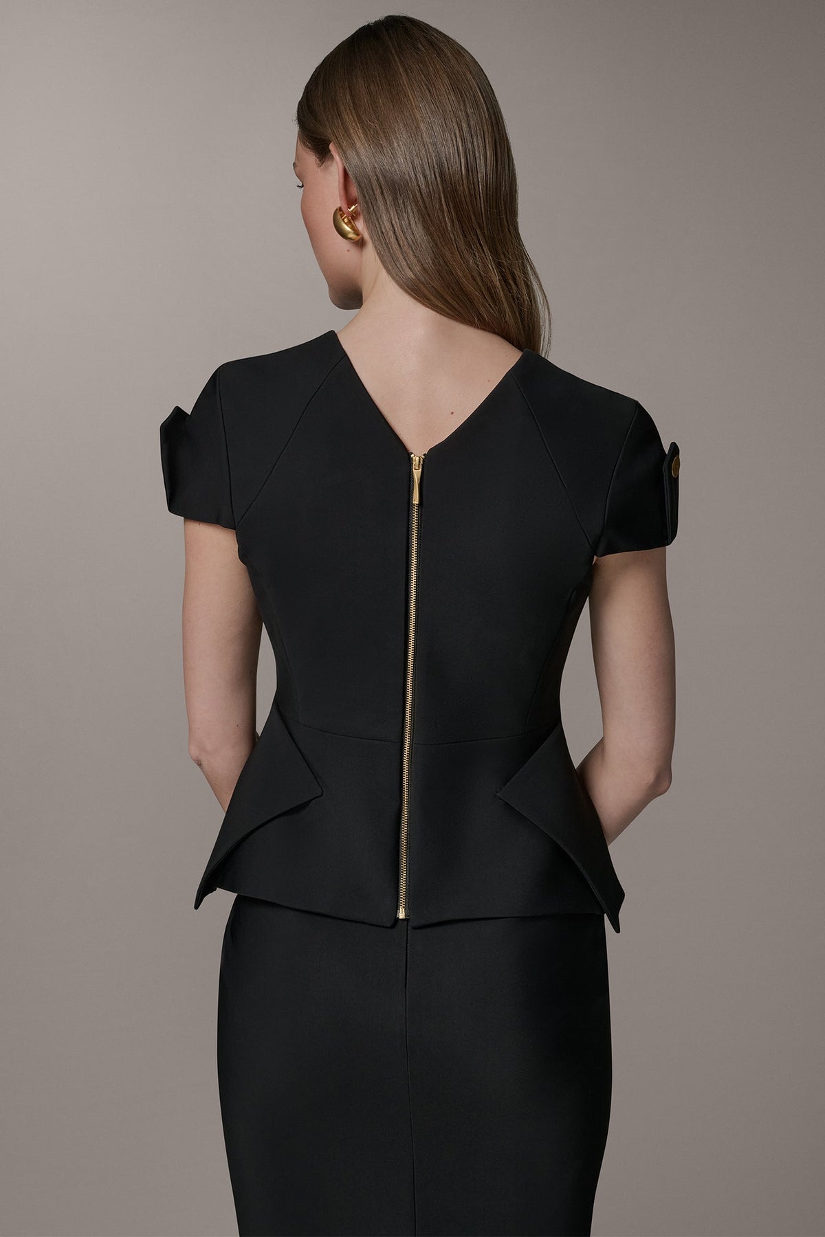 SHORT SLEEVE PEPLUM TOP