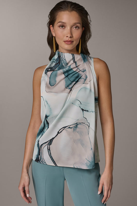 DRAPE TWIST SHOULDER BLOUSE