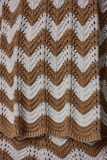 SLEEVELESS POINTELLE STRIPE SWEATER