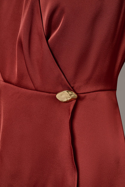 SLEEVELESS WRAP-EFFECT ASYMMETRIC PEPLUM BLOUSE