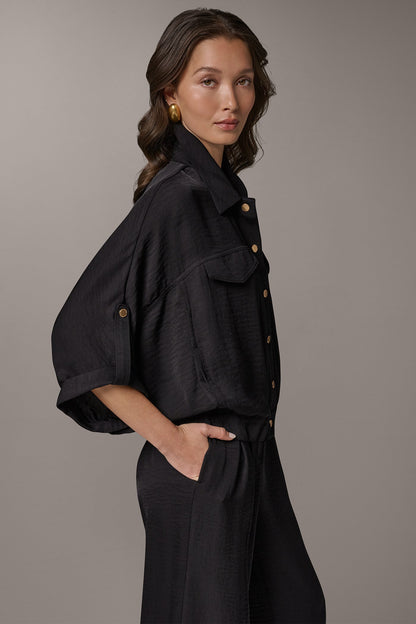 CINCHED HEM SHIRT
