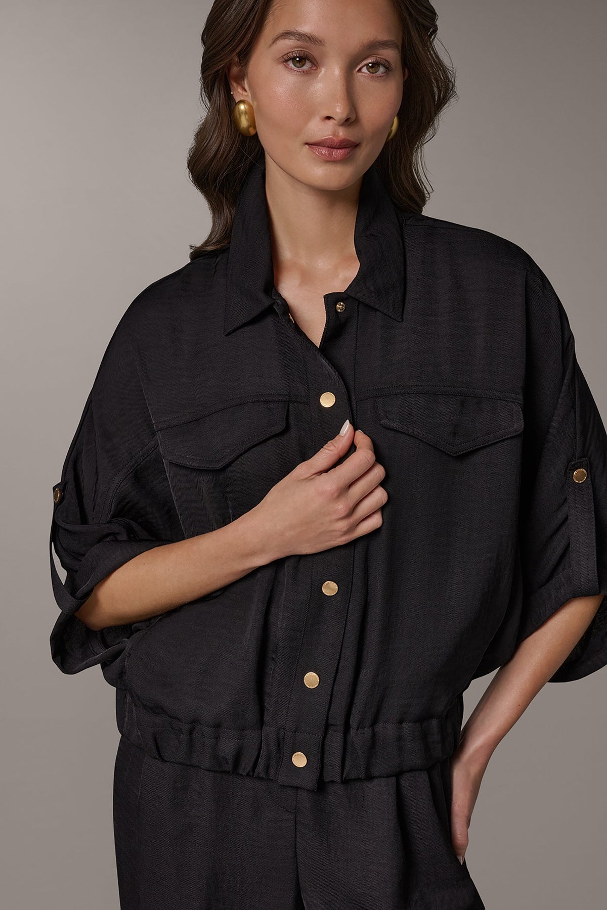 CINCHED HEM SHIRT