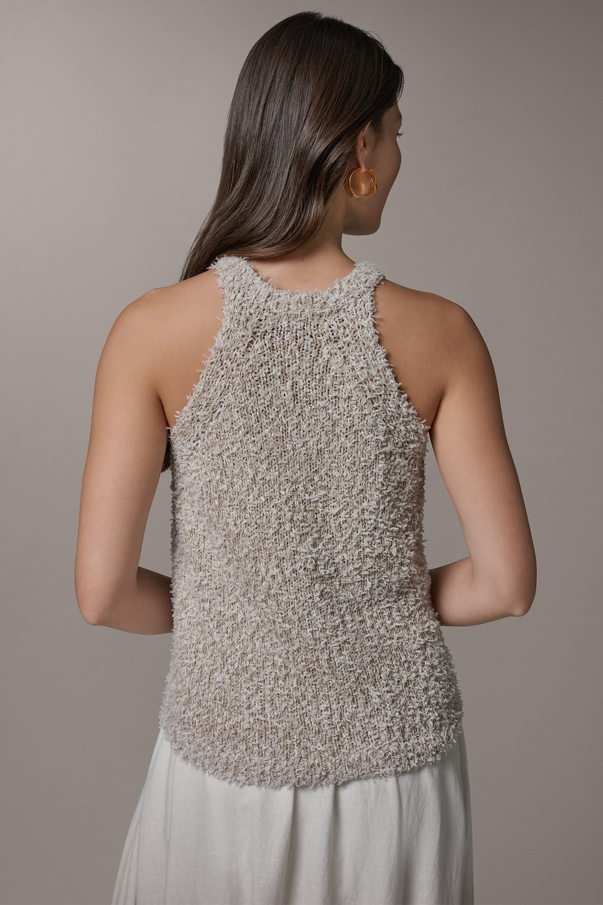 SLEEVELESS HALTER SWEATER TANK