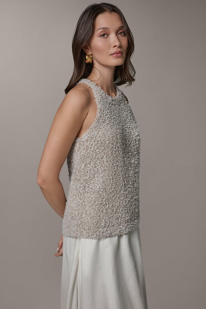 SLEEVELESS HALTER SWEATER TANK