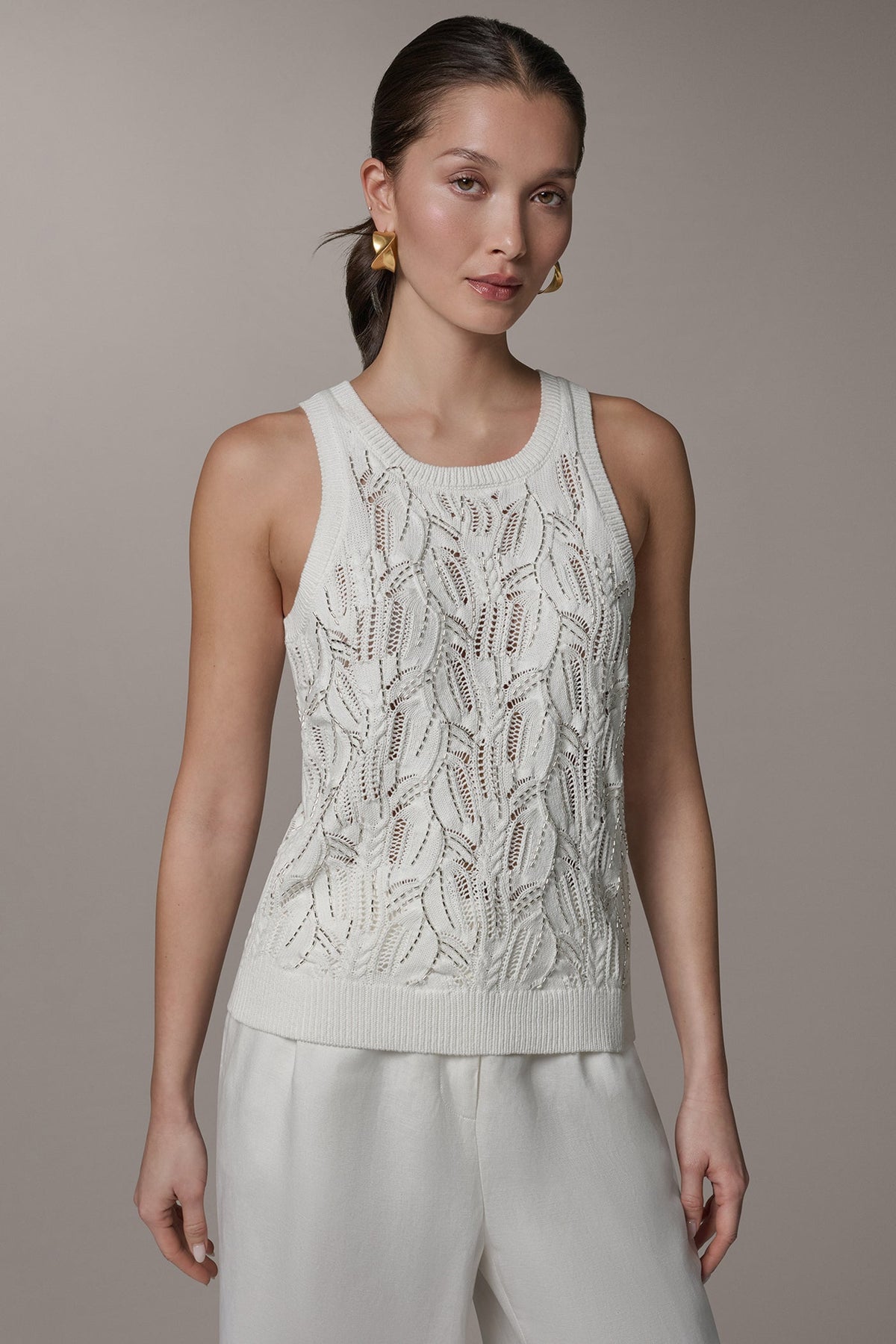 SLEEVELESS SEQUIN SWEATER TANK