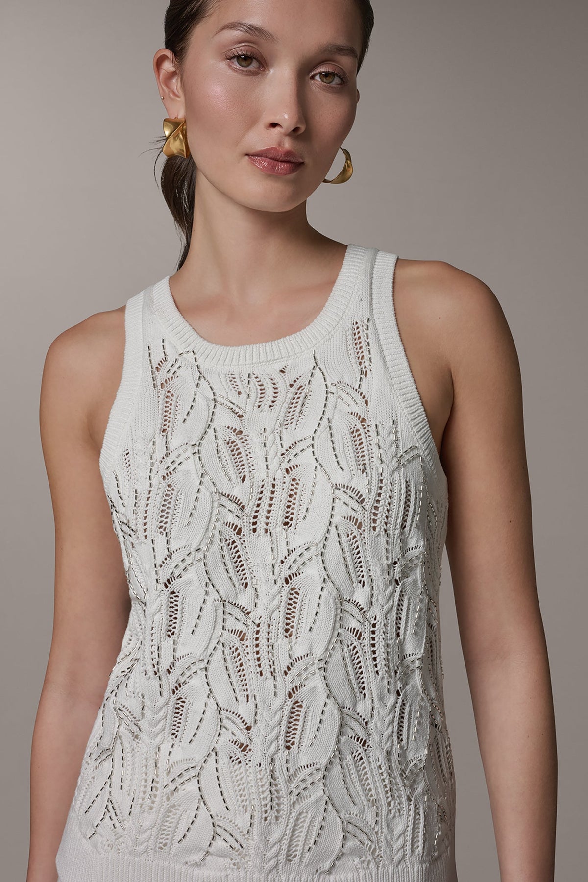 SLEEVELESS SEQUIN SWEATER TANK