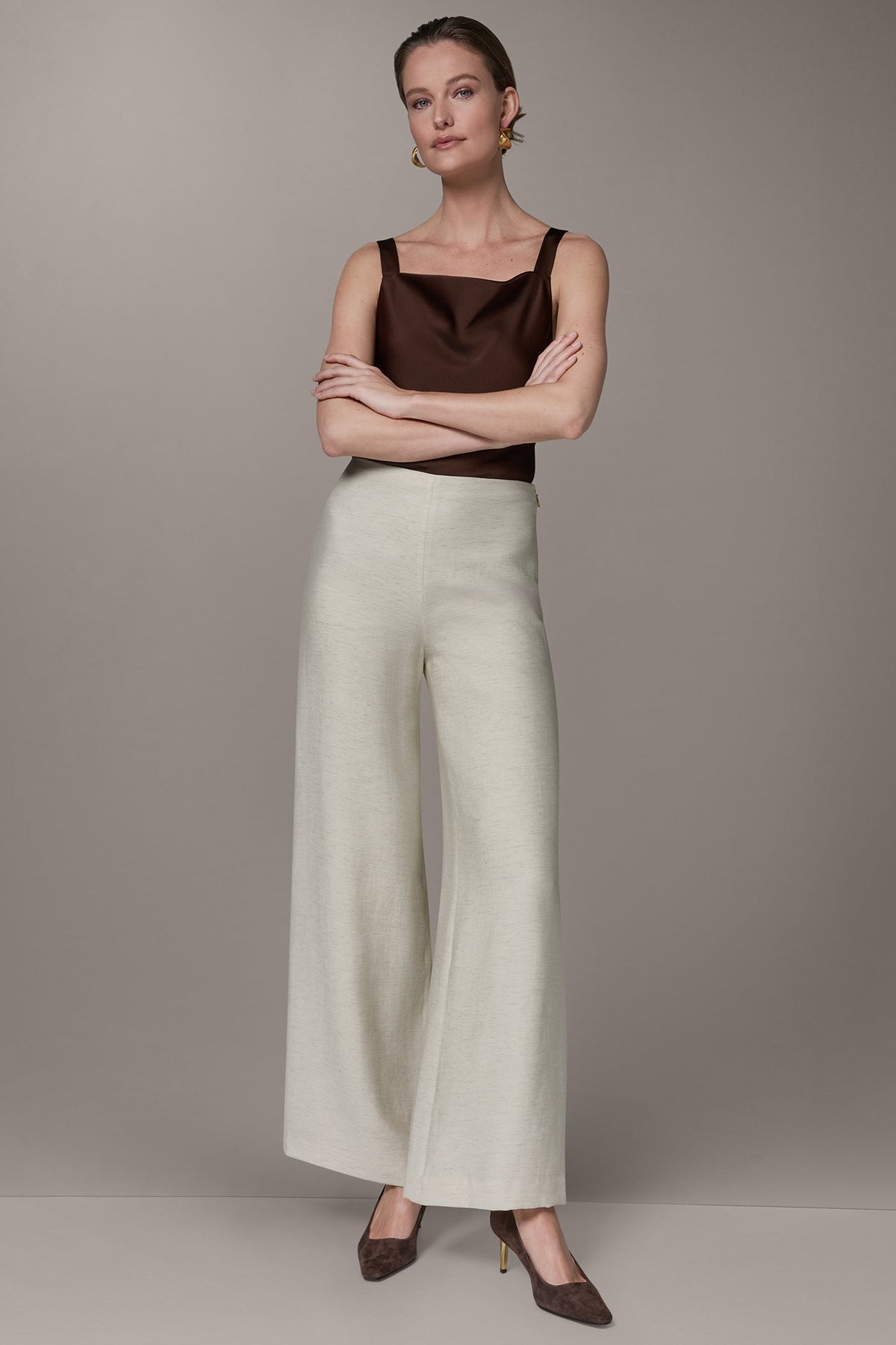 EXTRA HIGH-RISE MÈLANGE WIDE-LEG PANT