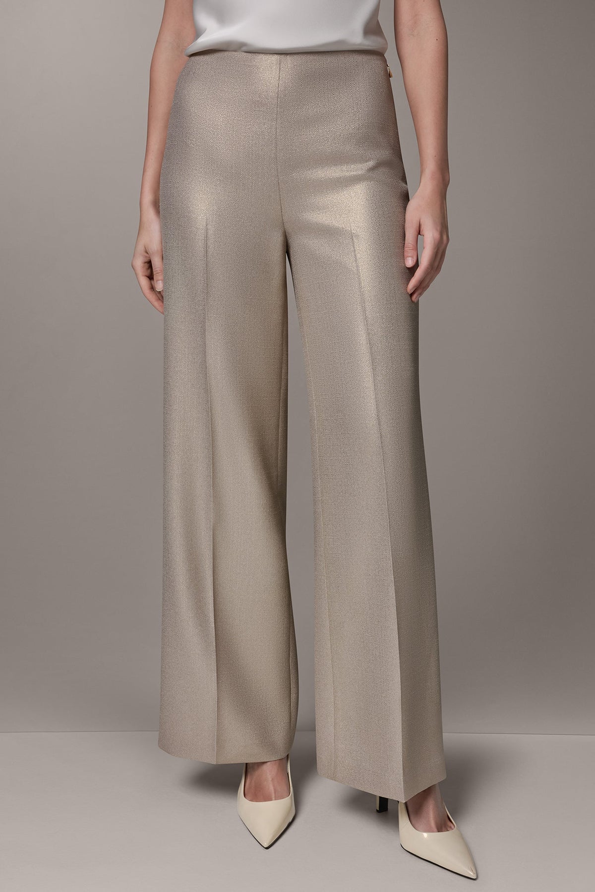 EXTRA HIGH-RISE METALLIC WIDE-LEG PANT