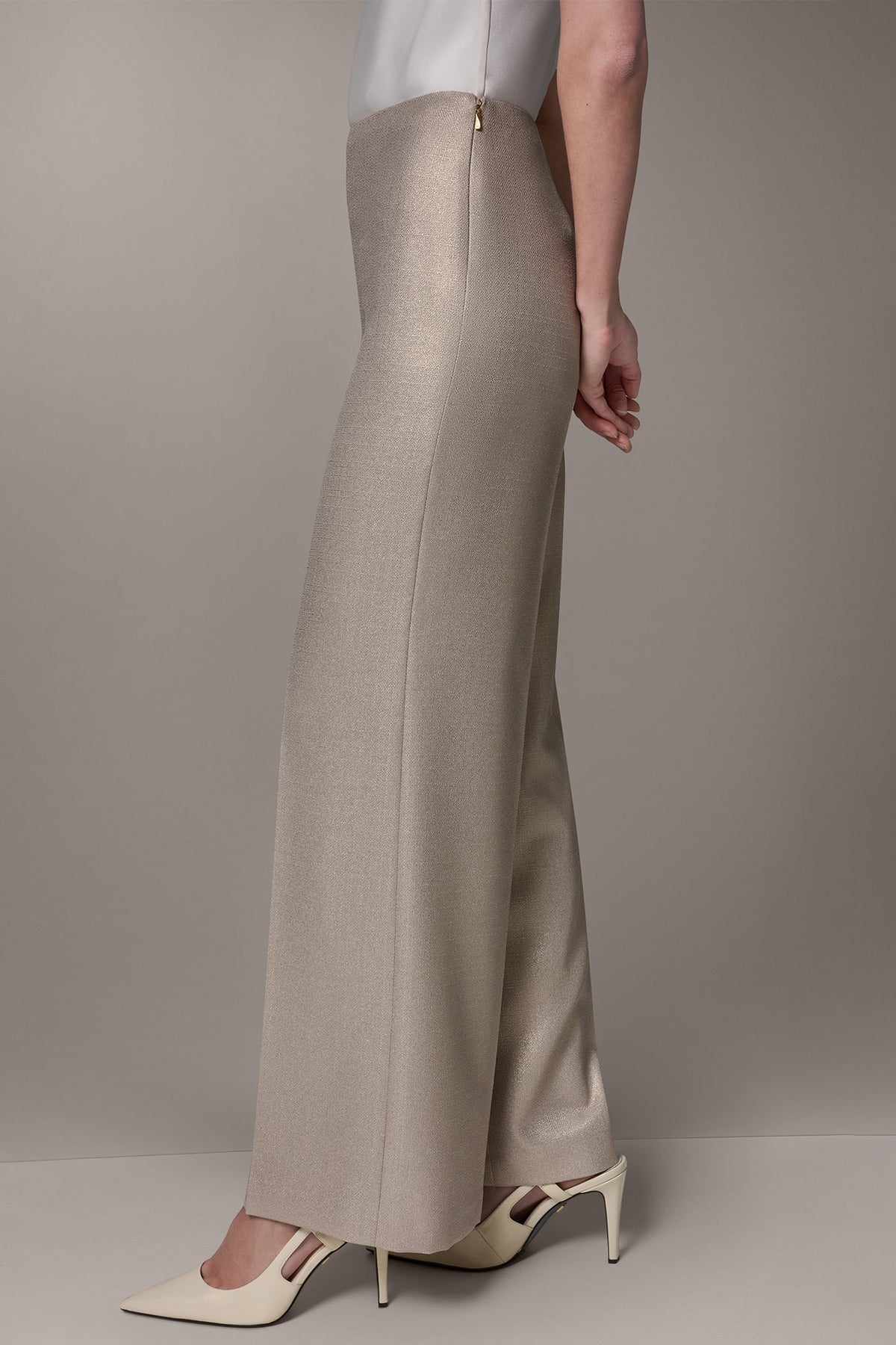EXTRA HIGH-RISE METALLIC WIDE-LEG PANT