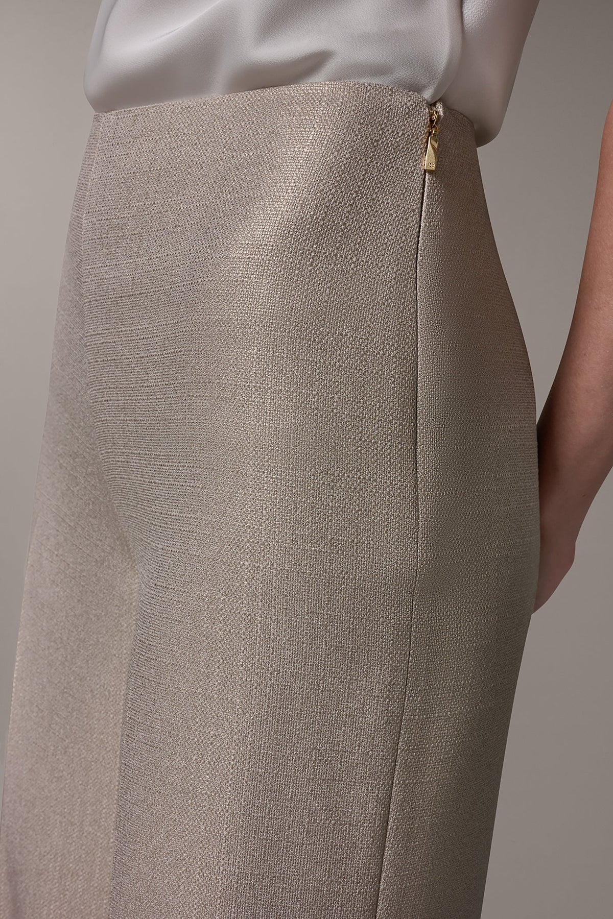 EXTRA HIGH-RISE METALLIC WIDE-LEG PANT