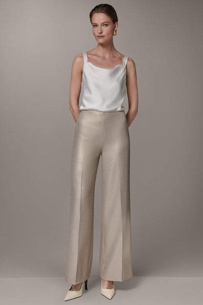 EXTRA HIGH-RISE METALLIC WIDE-LEG PANT