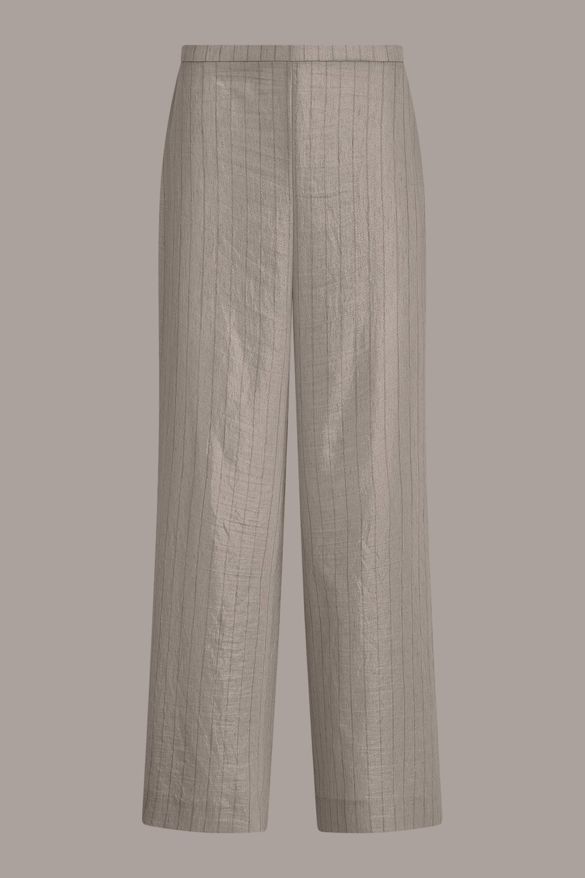 HIGH-RISE METALLIC PINSTRIPE WIDE-LEG PANT