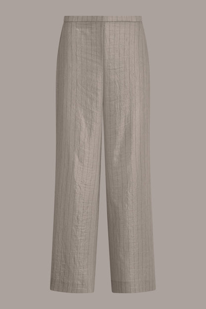 HIGH-RISE METALLIC PINSTRIPE WIDE-LEG PANT