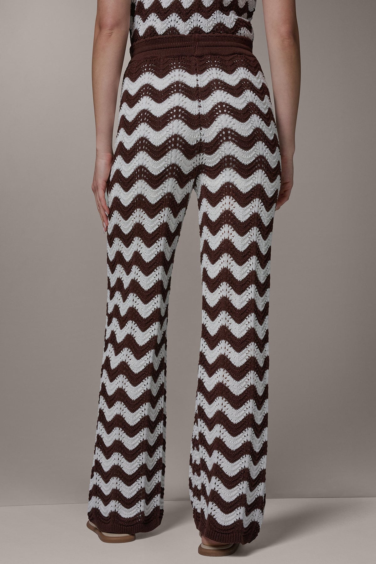 HIGH-RISE POINTELLE STRIPE PULL ON PANT