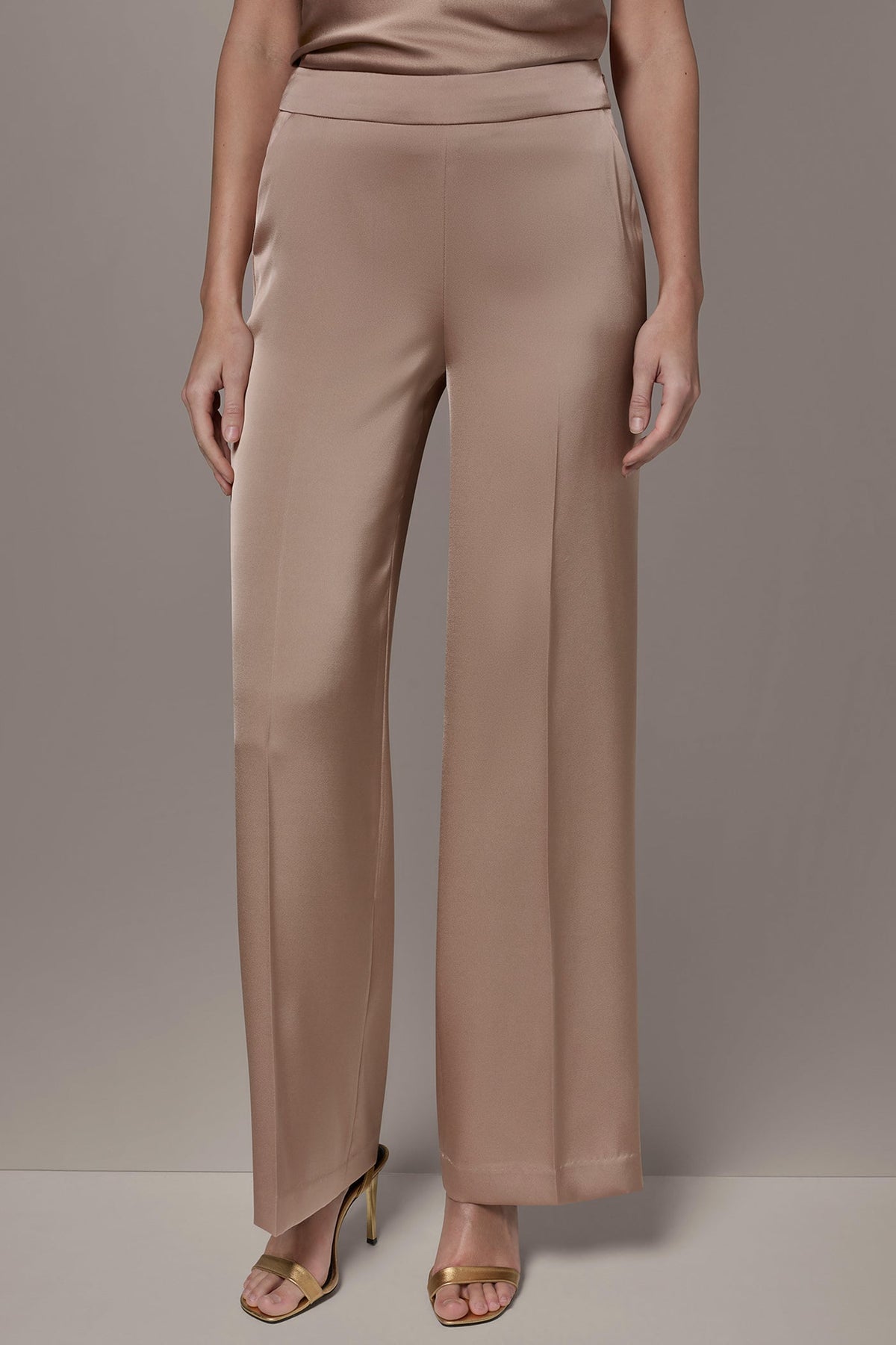 SATIN EXTRA HIGH-RISE WIDE-LEG SUIT PANT