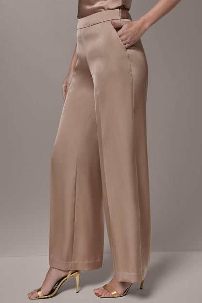 SATIN EXTRA HIGH-RISE WIDE-LEG SUIT PANT