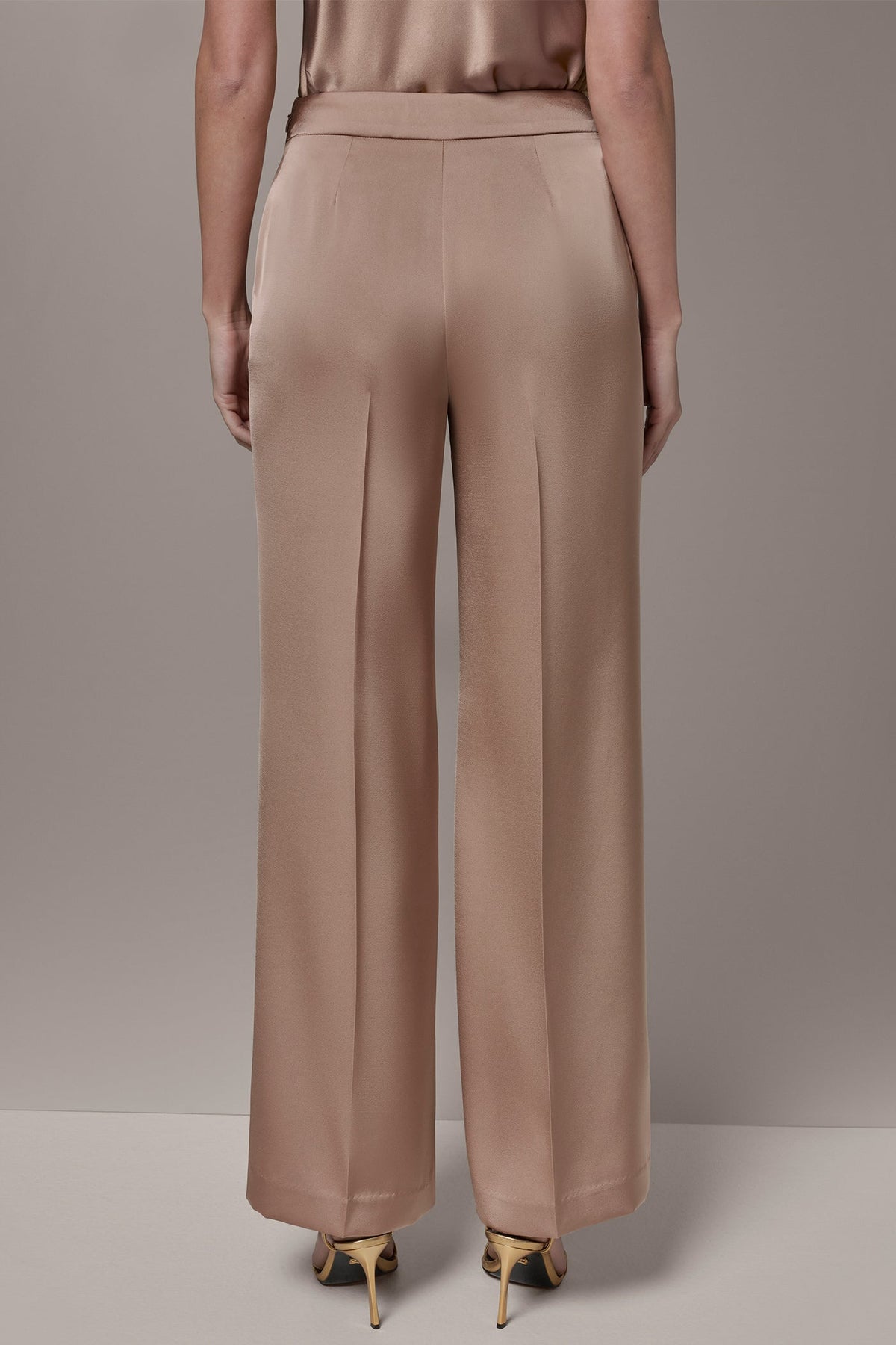 SATIN EXTRA HIGH-RISE WIDE-LEG SUIT PANT