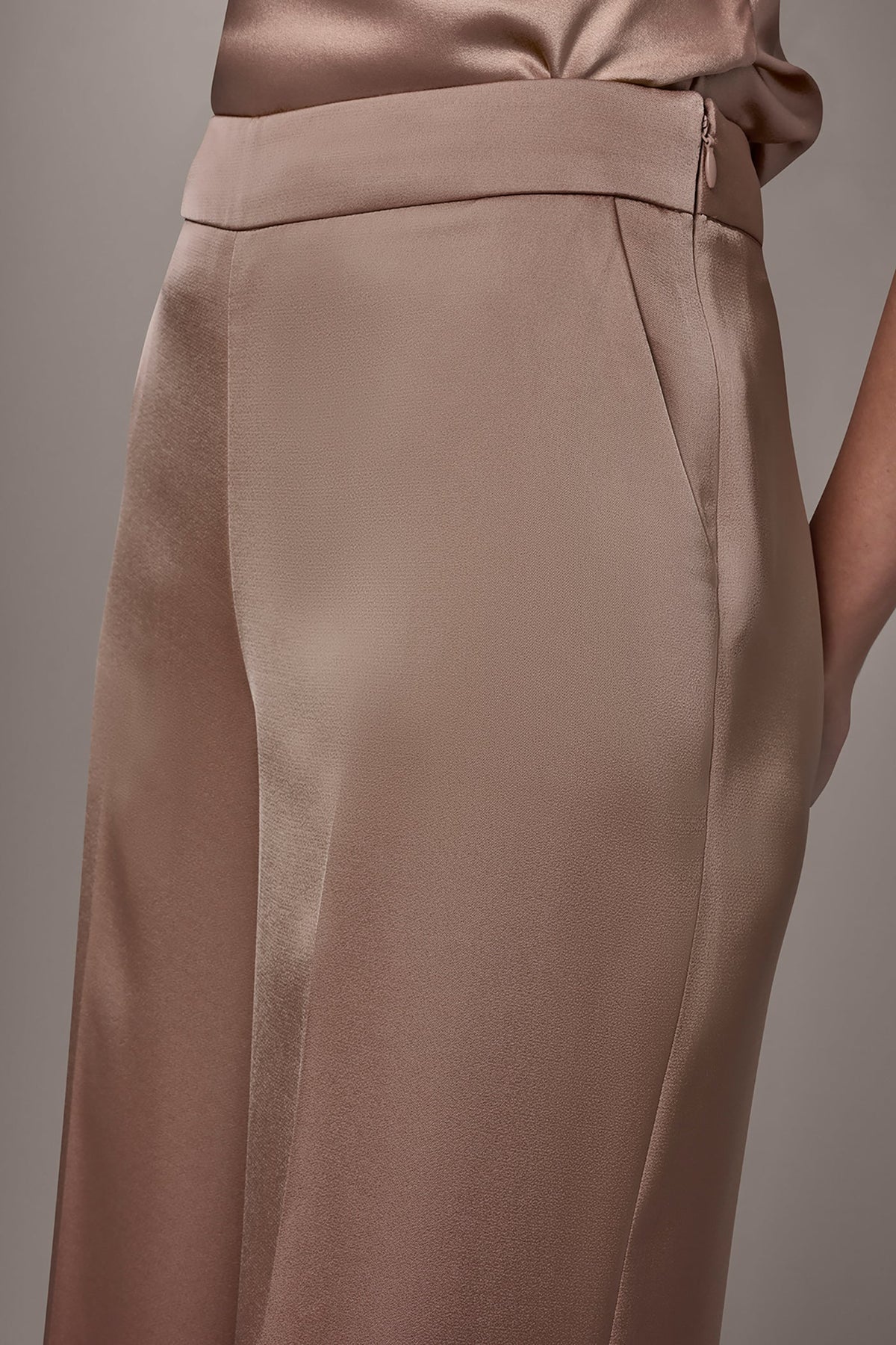 SATIN EXTRA HIGH-RISE WIDE-LEG SUIT PANT