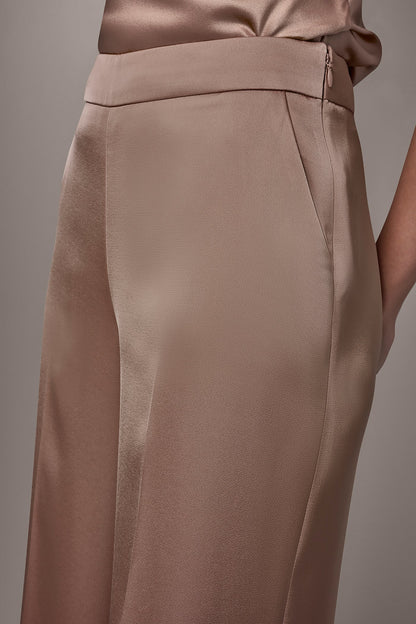 SATIN EXTRA HIGH-RISE WIDE-LEG SUIT PANT