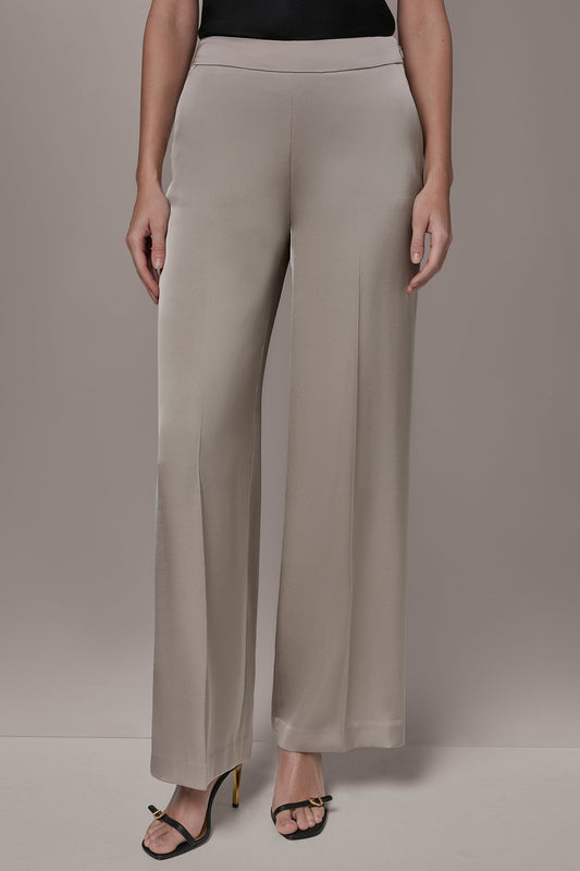 SATIN EXTRA HIGH-RISE WIDE-LEG SUIT PANT