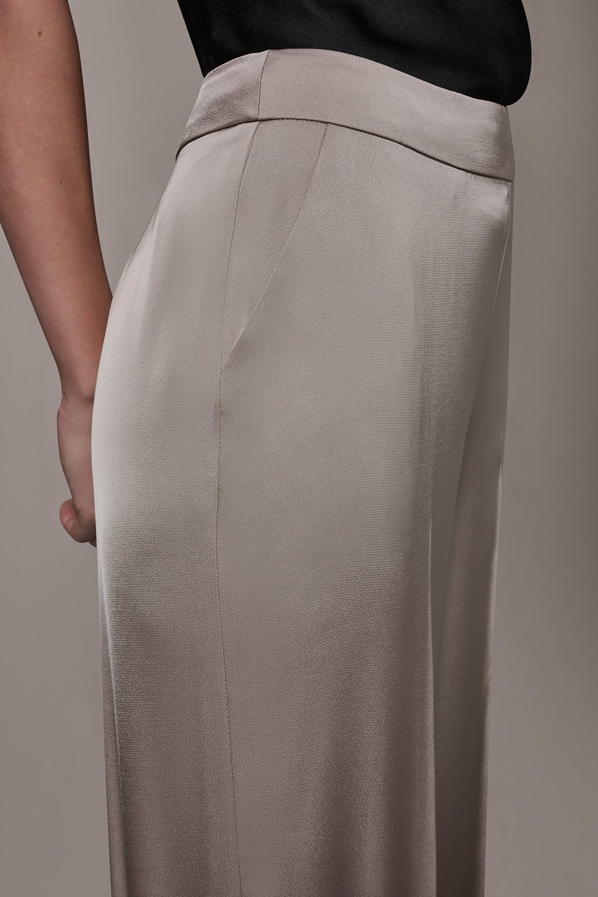 SATIN EXTRA HIGH-RISE WIDE-LEG SUIT PANT
