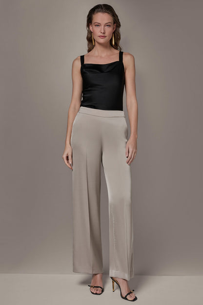 SATIN EXTRA HIGH-RISE WIDE-LEG SUIT PANT