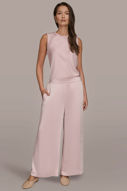 SATIN MID-RISE RELAXED PANT