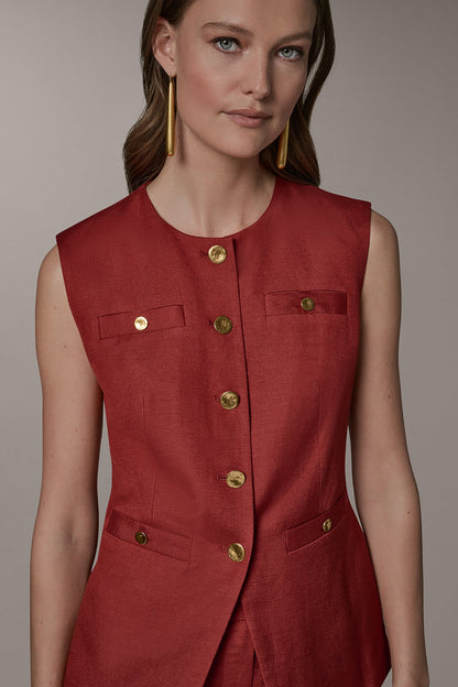 COLLARLESS VEST