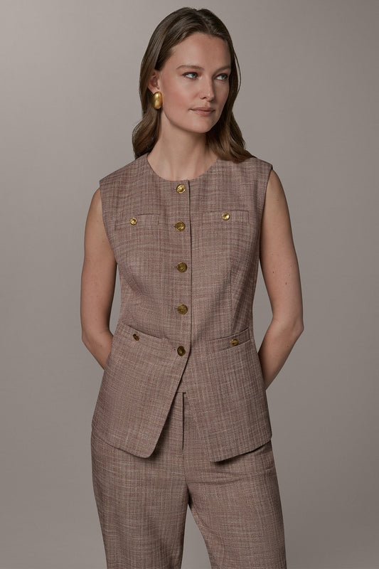 SLEEVELESS SUIT VEST