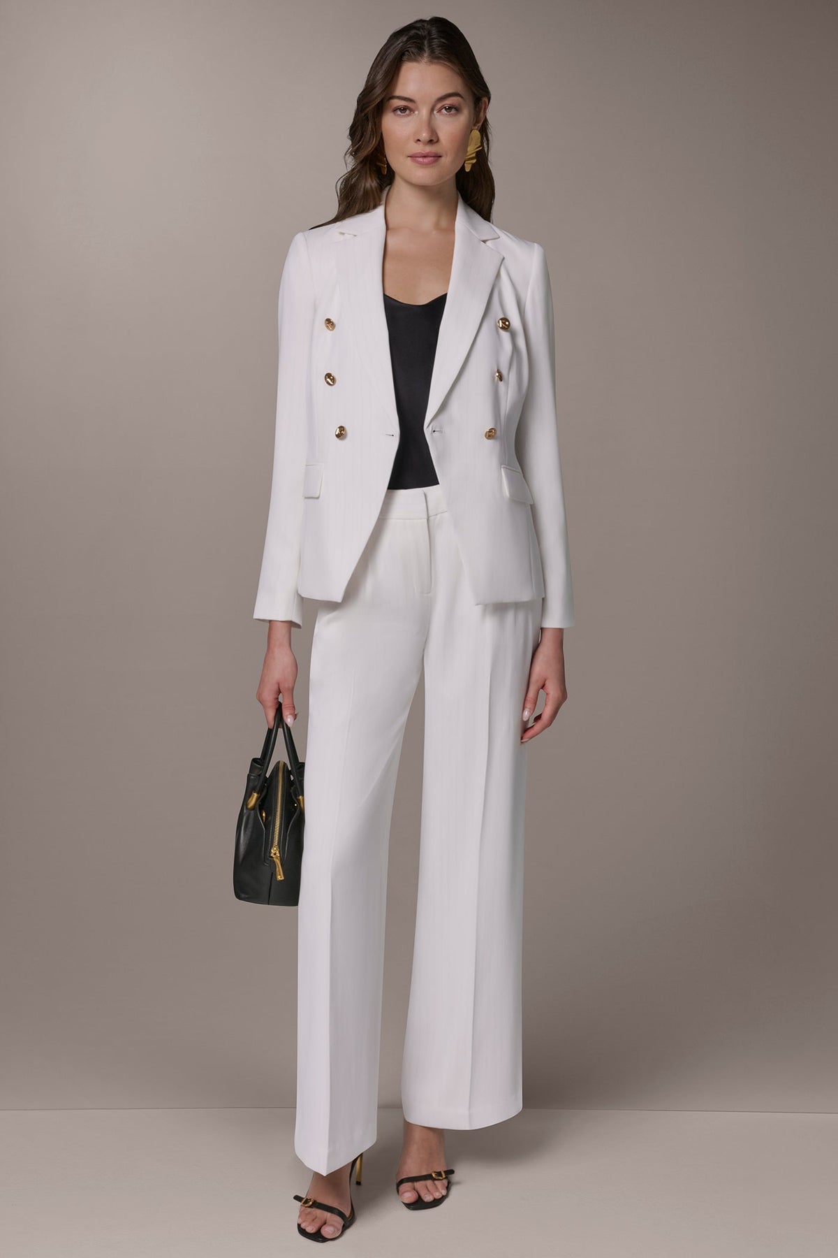 DOUBLE BREASTED PINSTRIPE SUIT BLAZER