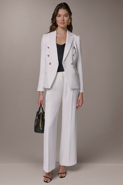 DOUBLE BREASTED PINSTRIPE SUIT BLAZER