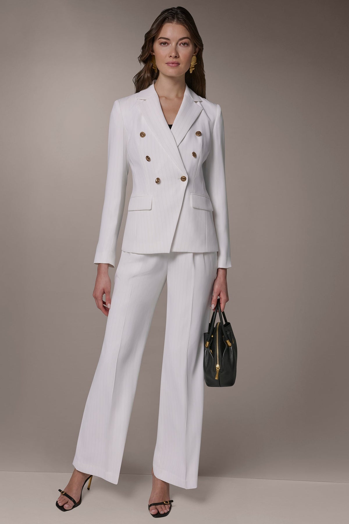 DOUBLE BREASTED PINSTRIPE SUIT BLAZER