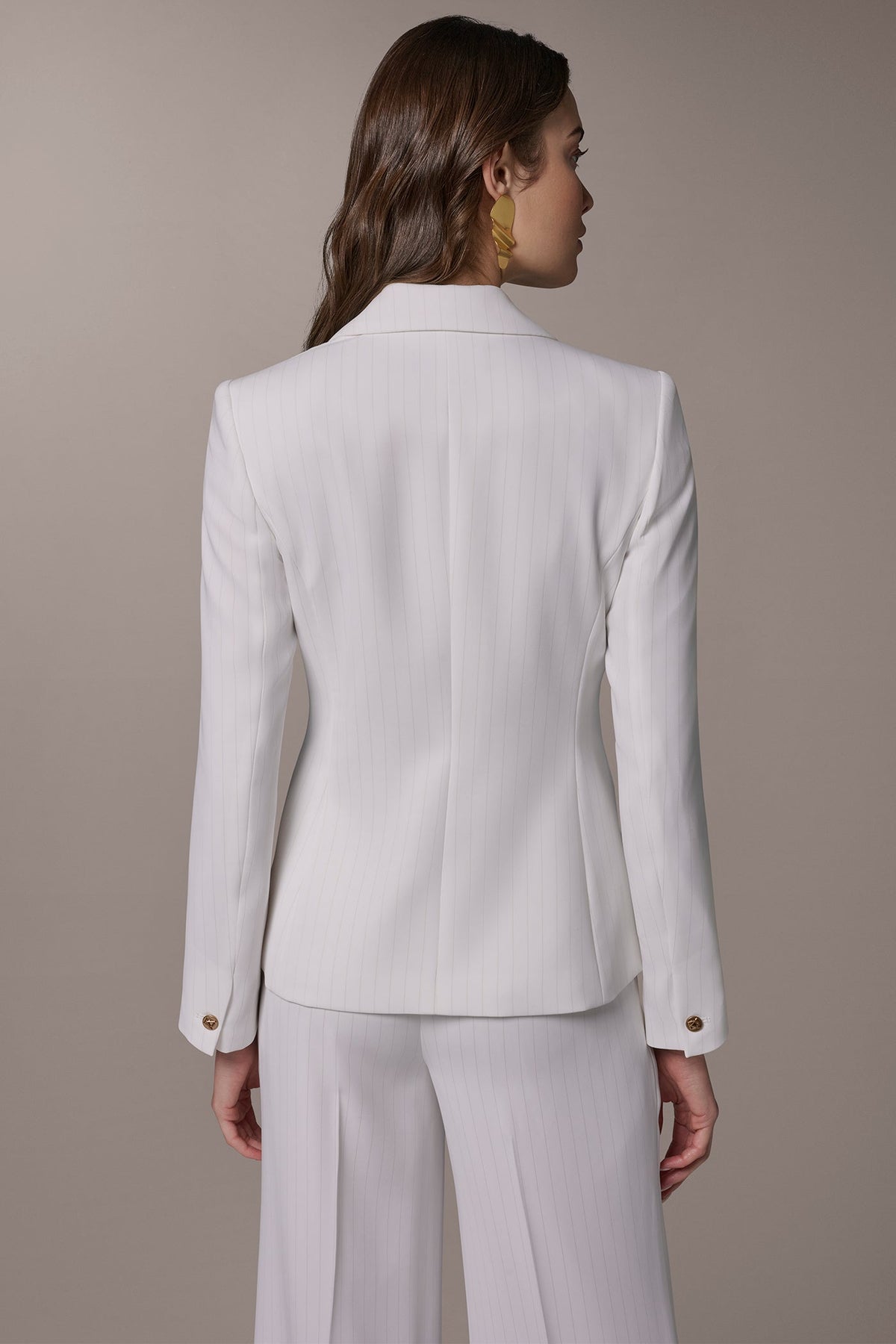 DOUBLE BREASTED PINSTRIPE SUIT BLAZER