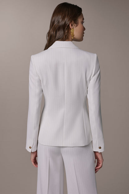DOUBLE BREASTED PINSTRIPE SUIT BLAZER