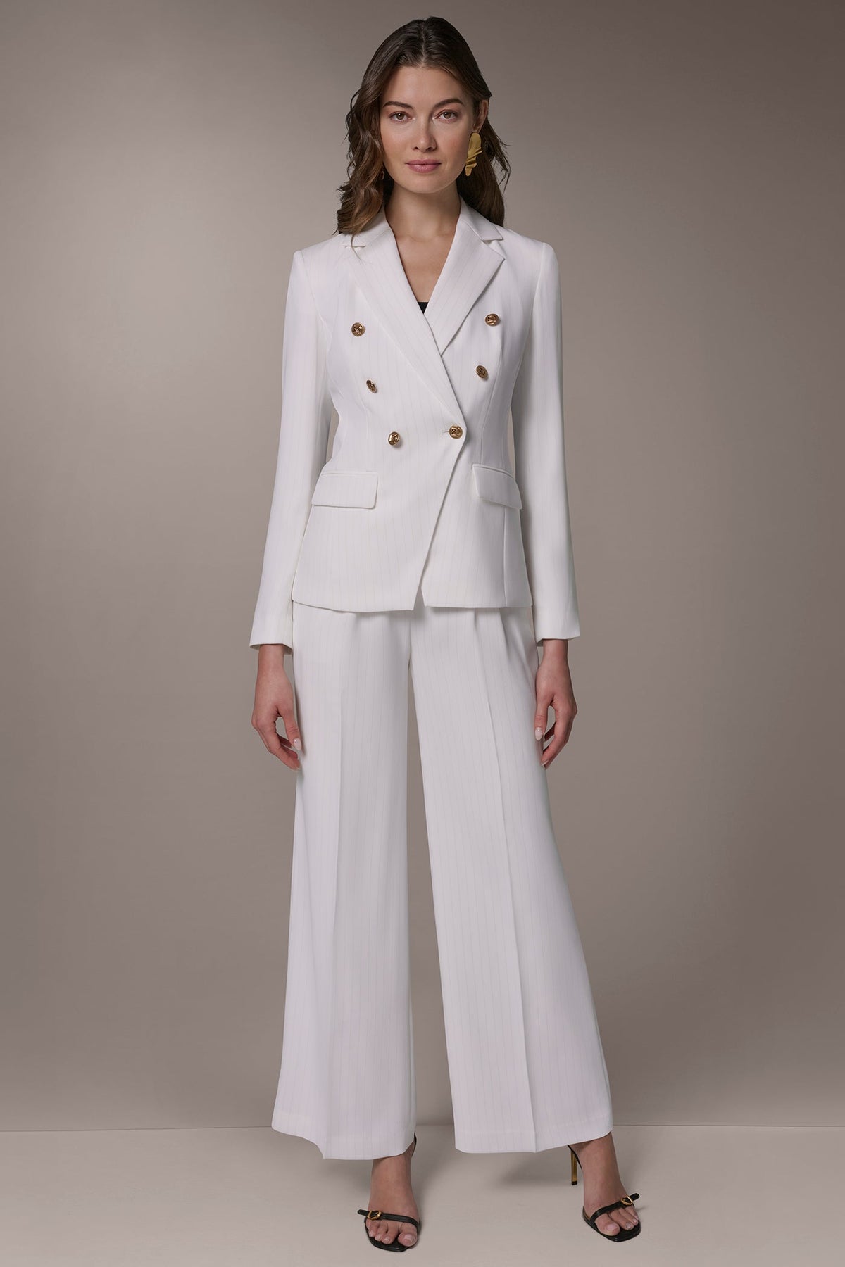 DOUBLE BREASTED PINSTRIPE SUIT BLAZER