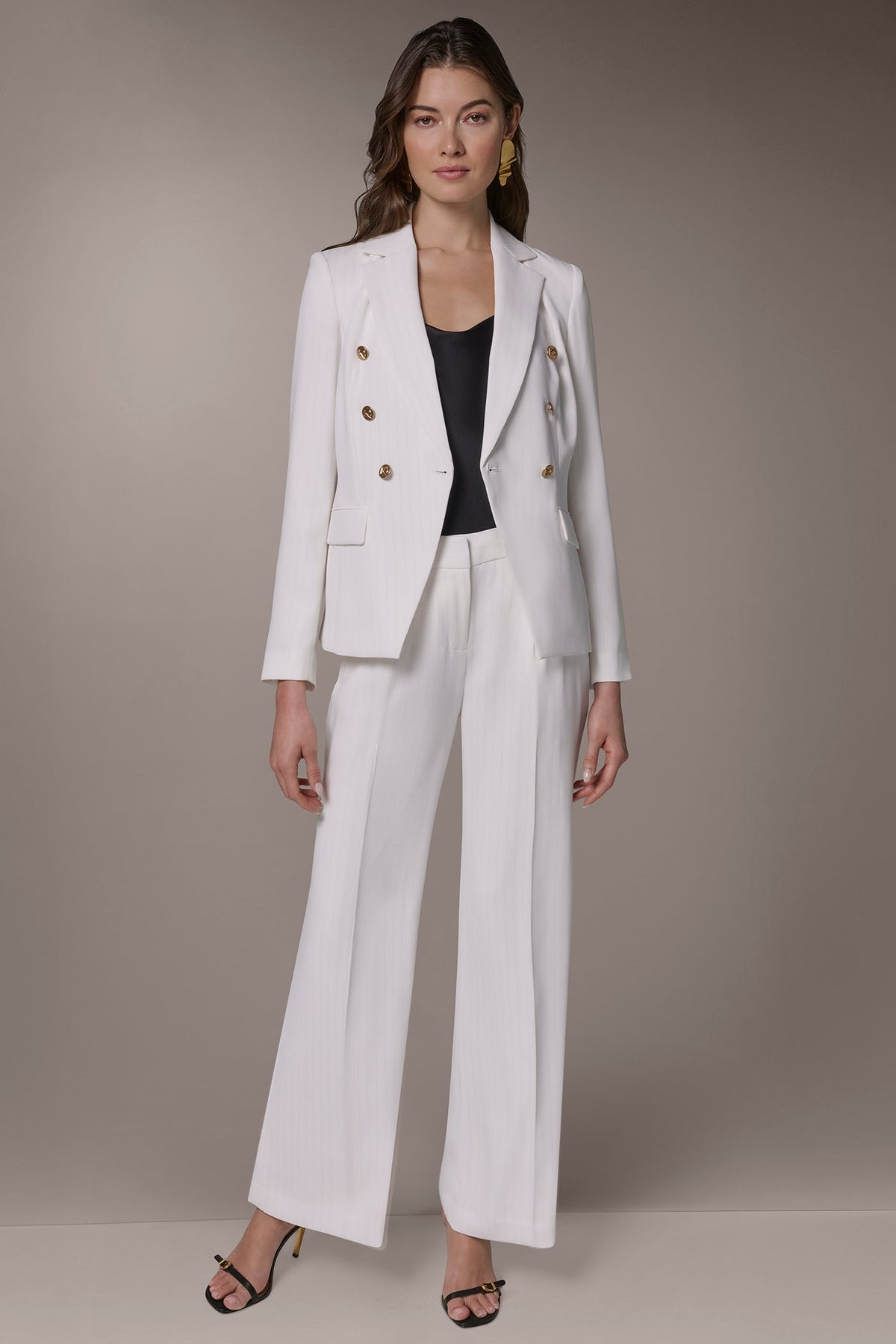 DOUBLE BREASTED PINSTRIPE SUIT BLAZER