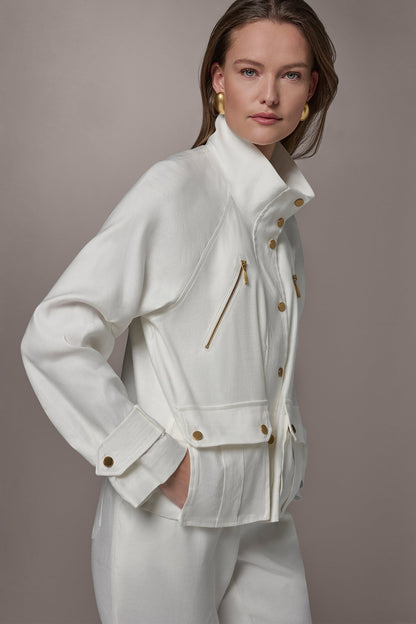 LINEN-BLEND UTILITY JACKET