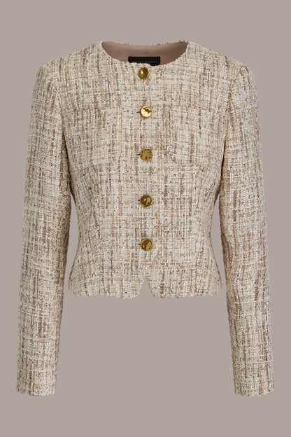 CROPPED SEQUINED TWEED LADY JACKET