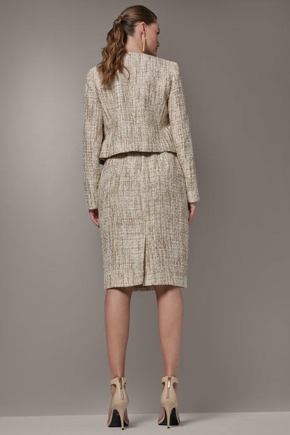 CROPPED SEQUINED TWEED LADY JACKET
