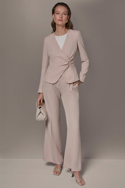 CROPPED WRAP ZIP BLAZER