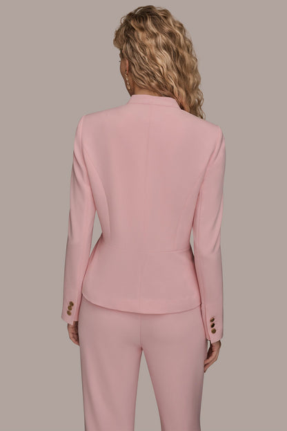BAR-EMBELLISHED WRAP BLAZER