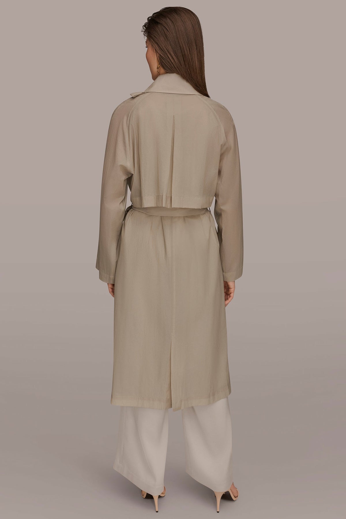 DRAPED DOUBLE-BREASTED TRENCH COAT